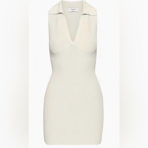 Aritzia Beige Babaton Sculpt Knit Polo Dress. Size Small.